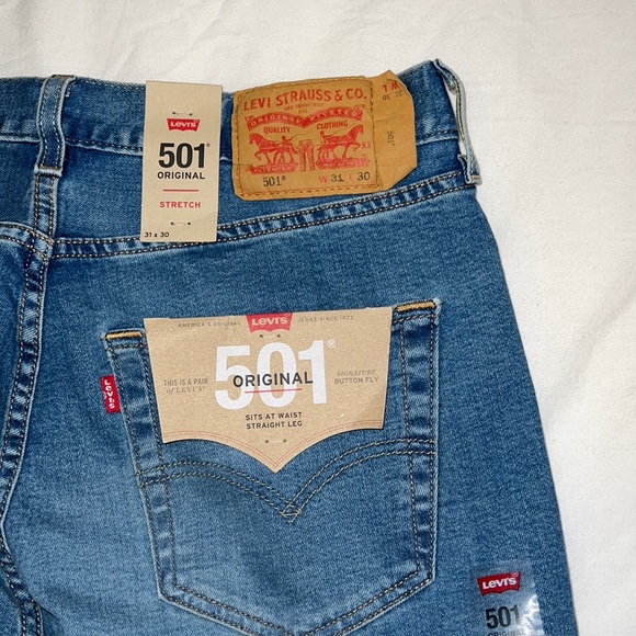 NWT Levi’s 501 Original Stretch Straight Leg Waist 31 - Picture 6 of 9
